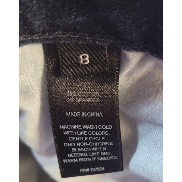 Express Dark Wash Cuffed Denim Shorts size 8 Casual Stretchy - Picture 7 of 7